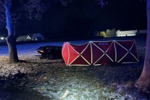 01.01.2026. Wpadek w pobliżu Kliszowa, w powiecie pińczowskim / Fot. KP PSP Pińczów