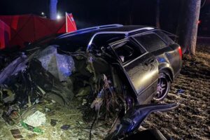 01.01.2026. Wpadek w pobliżu Kliszowa, w powiecie pińczowskim / Fot. KP PSP Pińczów