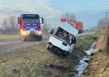 Śmiertelny wypadek na trasie krajowej nr 79 - Radio Kielce 18.12.2025. Zołcza Ugory. Wypadek / źródło: PSP Busko-Zdrój