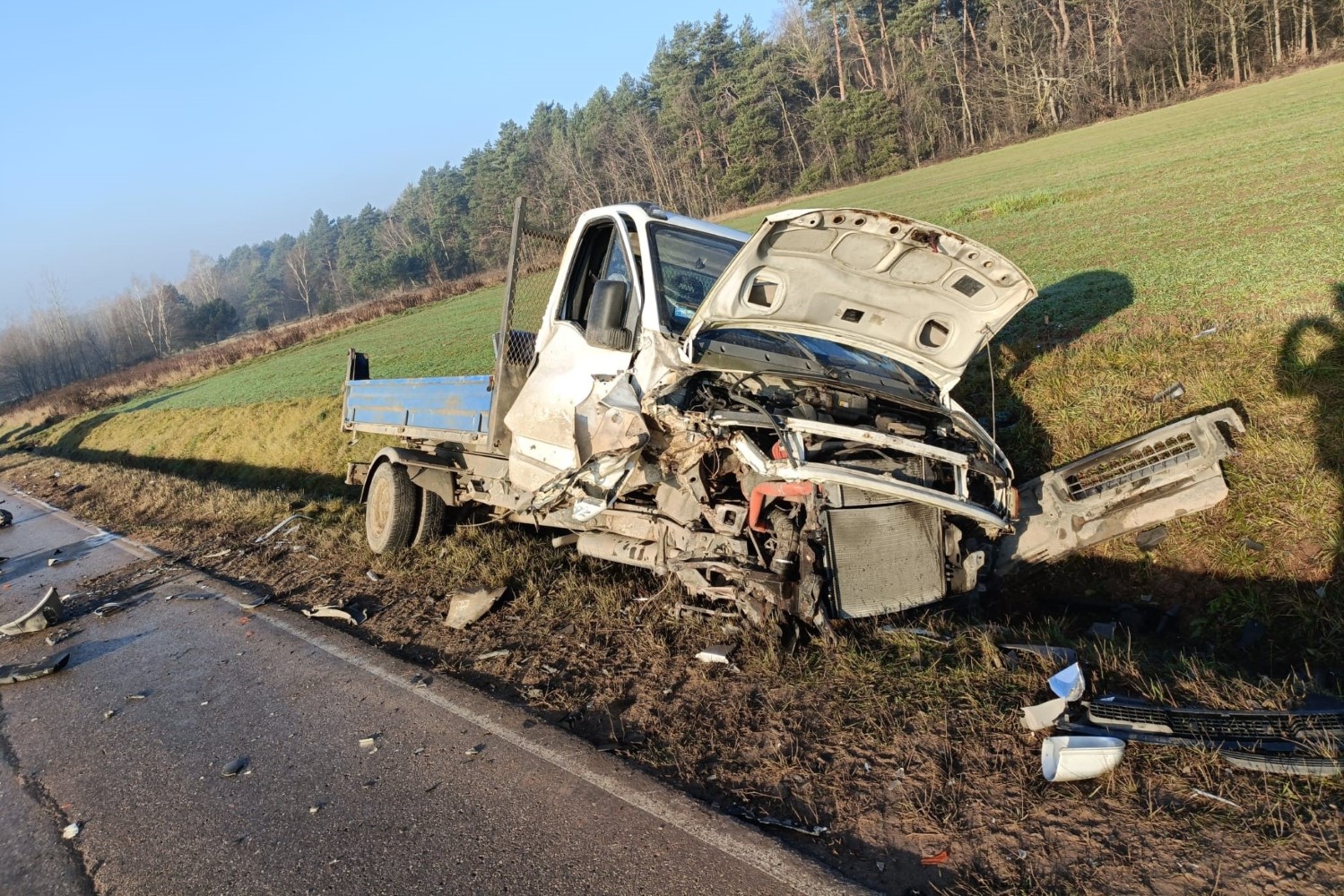 19.12.2025. Chełmce. Wypadek / źródło: policja