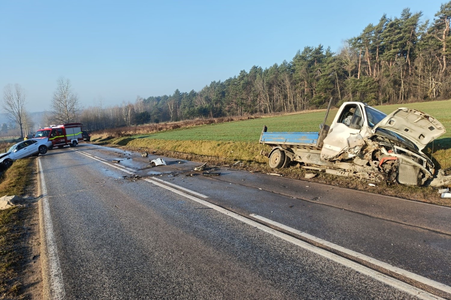 19.12.2025. Chełmce. Wypadek / źródło: policja