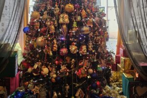 Choinka w Antykwariacie Naukowym im. Andrzeja Metzgera w Kielcach / Fot. Dorota Klusek - Radio Kielce