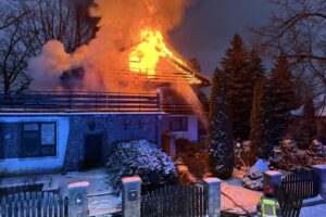 Suchedniów. Pożar przy ul. Mickiewicza / Fot. KP PSP Skarżysko