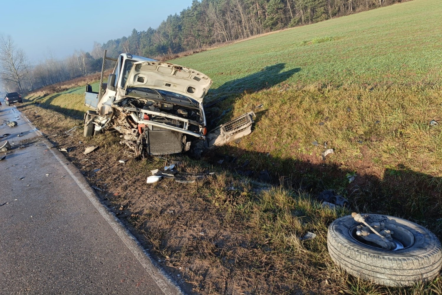 19.12.2025. Chełmce. Wypadek / źródło: policja