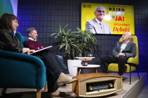 Audycja „Dzień dobry to ja! Rozmowy inne niż wszystkie w Radiu Kielce”. Krzesimir Dębski / Fot. Wiktor Taszłow - Radio Kielce