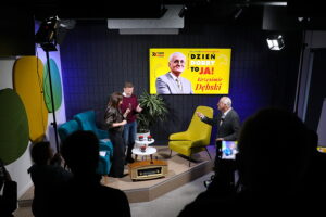 Audycja „Dzień dobry to ja! Rozmowy inne niż wszystkie w Radiu Kielce”. Krzesimir Dębski / Fot. Wiktor Taszłow - Radio Kielce