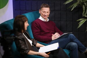 Audycja „Dzień dobry to ja! Rozmowy inne niż wszystkie w Radiu Kielce”. Krzesimir Dębski / Fot. Wiktor Taszłow - Radio Kielce