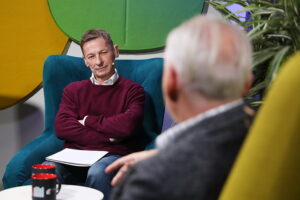 Audycja „Dzień dobry to ja! Rozmowy inne niż wszystkie w Radiu Kielce”. Krzesimir Dębski / Fot. Wiktor Taszłow - Radio Kielce