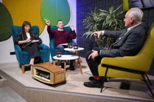 Audycja „Dzień dobry to ja! Rozmowy inne niż wszystkie w Radiu Kielce”. Krzesimir Dębski / Fot. Wiktor Taszłow - Radio Kielce