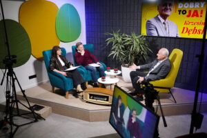 Audycja „Dzień dobry to ja! Rozmowy inne niż wszystkie w Radiu Kielce”. Krzesimir Dębski / Fot. Wiktor Taszłow - Radio Kielce