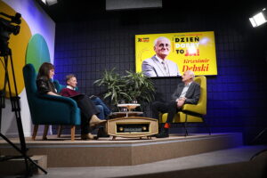 Audycja „Dzień dobry to ja! Rozmowy inne niż wszystkie w Radiu Kielce”. Krzesimir Dębski / Fot. Wiktor Taszłow - Radio Kielce