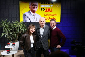 Audycja „Dzień dobry to ja! Rozmowy inne niż wszystkie w Radiu Kielce”. Krzesimir Dębski / Fot. Wiktor Taszłow - Radio Kielce