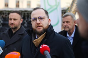 17.12.2025. Kielce. Konferencja radnych Koalicji Obywatelskiej / Fot. Wiktor Taszłow - Radio Kielce