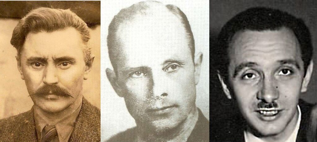 Na zdjęciu pierwsze ekipa zrzucona do okupowanej Polski, od lewej: mjr Stanisław Krzymowski „Kostka”, rtm. Józef Zabielski „Żbik” oraz kurier Delegatury Rządu bomb. Czesław Raczkowski „Orkan”- "Włodek”.