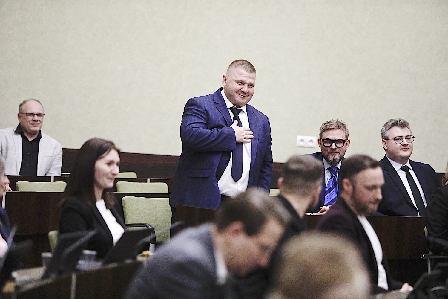 6.03.2025. Kielce. Sesja rady miasta. Na zdjęciu Łukasz Maciejczyk / Fot. Jarosław Kubalski - Radio Kielce