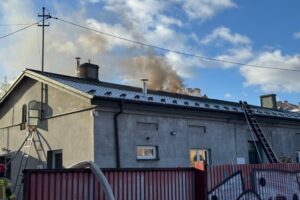 30.12.2025. Kielce. Ulica Bodzentyńska. Pożar / Fot. KM PSP Kielce