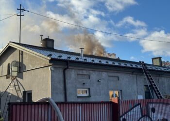 30.12.2025. Kielce. Ulica Bodzentyńska. Pożar / Fot. KM PSP Kielce