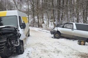 Wypadek w Grzegorzowicach. Auto wpadło w poślizg