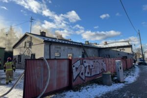 30.12.2025. Kielce. Ulica Bodzentyńska. Pożar / Fot. KM PSP Kielce