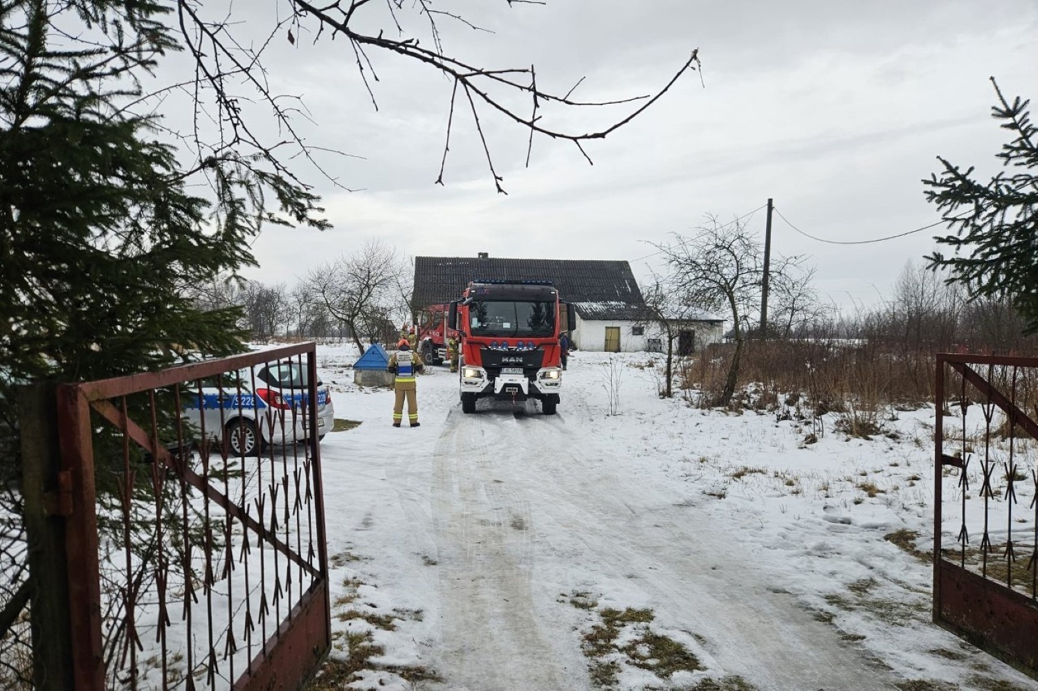 26.01.2026. Miąsowa. Pożar / źródło: PSP Jędrzejów