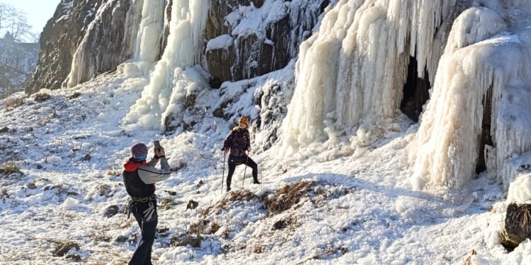 18.01.2026 Kielce. Lodospad na Kadzielni / Fot. Magdalena Bielak - Radio Kielce