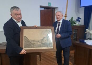 Skalbmierz. Rreprodukcja fotografii pt. „Wąwóz lessowy pod Skalbmierzem” / Fot. UMiG Skalbmierz