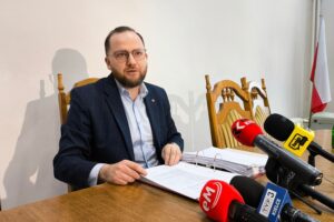 14.01.2026. Kielce. Konferencja prasowa Karola Wilczyńskiego / Fot. Dariusz Kuc - Radio Kielce