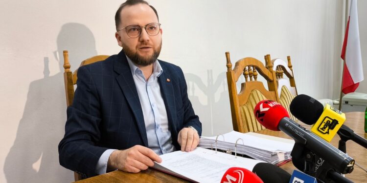 14.01.2026. Kielce. Konferencja prasowa Karola Wilczyńskiego / Fot. Dariusz Kuc - Radio Kielce