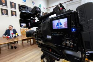 14.01.2026. Kielce. Konferencja prasowa Karola Wilczyńskiego / Fot. Dariusz Kuc - Radio Kielce