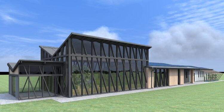 Motylarnia obok Centrum Edukacji Przyrodniczej w Umianowicach - wizualizacja / źródło: Zespół Świętokrzyskich i Nadnidziańskich Parków Krajobrazowych