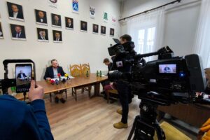 14.01.2026. Kielce. Konferencja prasowa Karola Wilczyńskiego / Fot. Dariusz Kuc - Radio Kielce