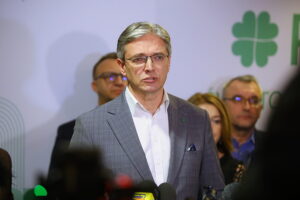 09.01.2026. Kielce. Konferencja prasowa. Na zdjęciu: Adam Jarubas - europoseł i wiceprezes Polskiego Stronnictwa Ludowego/ Fot. Wiktor Taszłow - Radio Kielce