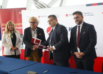 12.01.2026. Kielce. Targi Kielce podpisały umowę kredytową z Bankiem Gospodarstwa Krajowego, która umożliwi dalsze finansowanie budowy nowej hali wystawienniczej / Fot. Wiktor Taszłow - Radio Kielce