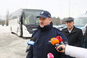 16.01.2026. Kielce. Punkt sprawdzania autokarów / Fot. Wiktor Taszłow - Radio Kielce