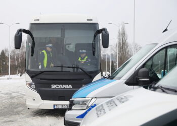 16.01.2026. Kielce. Punkt sprawdzania autokarów / Fot. Wiktor Taszłow - Radio Kielce