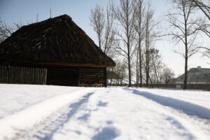 20.01.2026. Tokarnia. Muzeum Wsi Kieleckiej zimą / Fot. Wiktor Taszłow - Radio Kielce