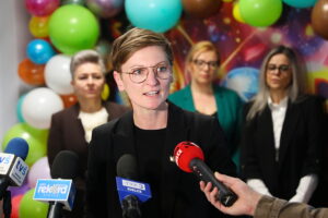 04.02.2026. Kielce. Żłobek Samorządowy nr 15 w Kielcach. Konferencja prasowa dot. żłobków samorządowych. Na zdjęciu: Agata Wojda, prezydent Kielc / Wiktor Taszłow - Radio Kielce