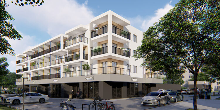 Wizualizacja budynku, który ma zostać wybudowany w miejscu pawilonów handlowo-usługowych przy ulicy Wiśniowej 3 w Kielcach / źródło: materiały prasowe