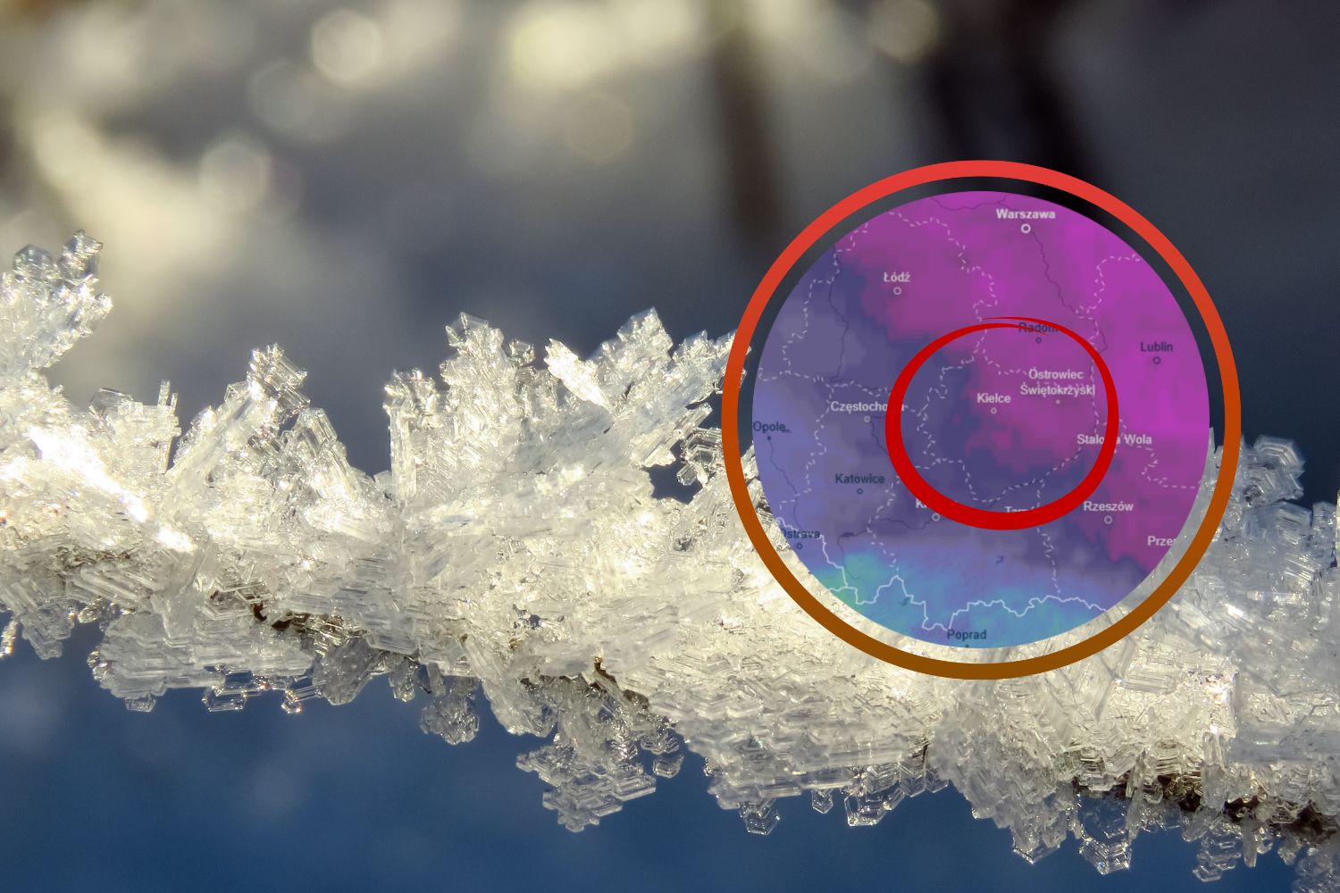 Świętokrzyskie podzielone mrozem. choćby 21 stopni na minusie