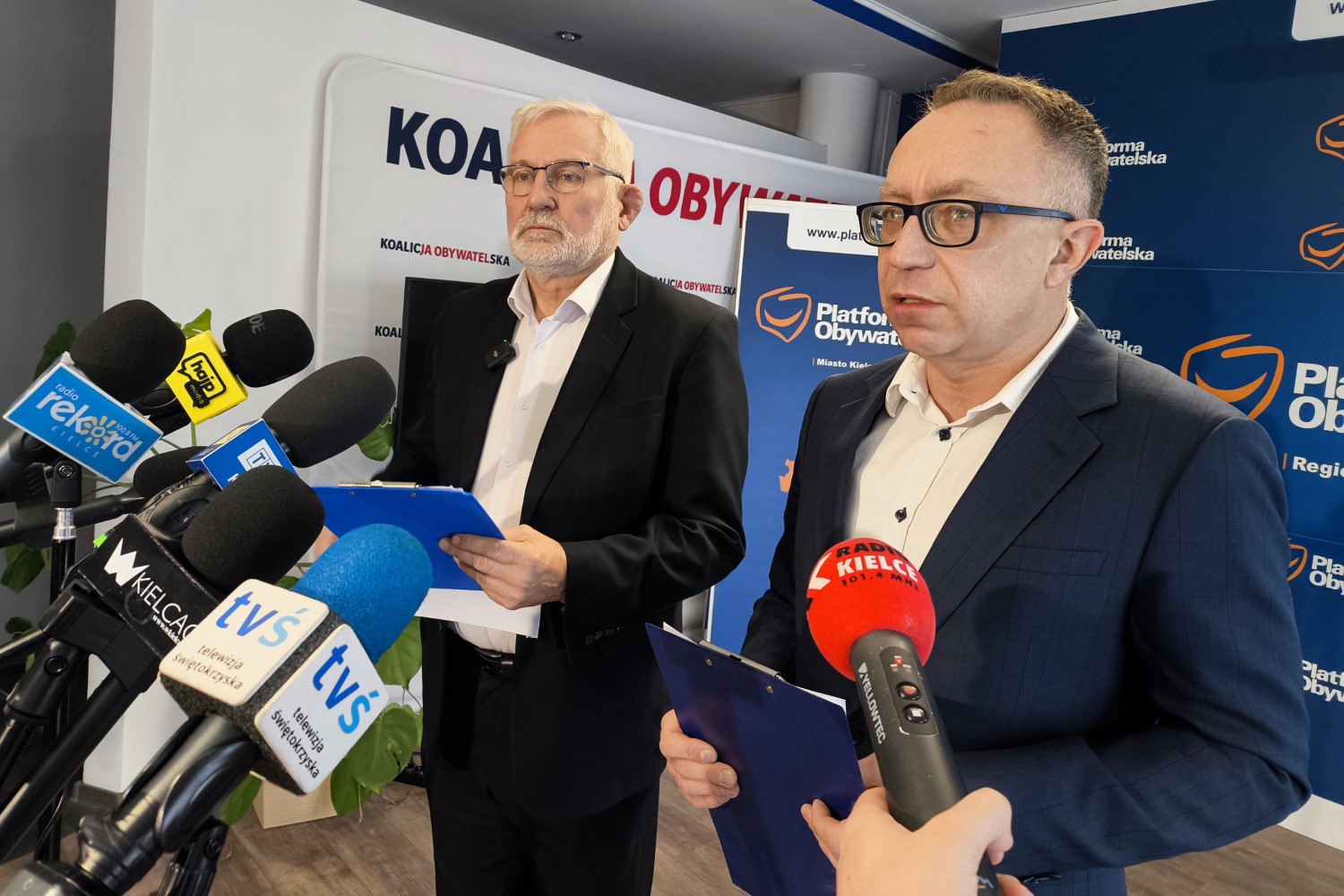 Kieleccy radni dążą do referendum w sprawie odwołania Agaty Wojdy? - Radio Kielce 14.01.2026. Kielce. Konferencja parlamentarzystów Kolalicji Obywatelskiej / Fot. Dariusz Kuc - Radio Kielce
