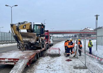 14.01.2026. Kielce. Naprawa usterki magistrali ciepłowniczej / Fot. Wiktor Taszłow - Radio Kielce