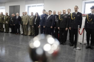 27.01.2026. Kielce. Komenda Wojewódzka Państwowej Straży Pożarnej w Kielcach. Uroczysta zbiórka w związku z przejściem na zaopatrzenie emerytalne st. bryg. Marcina Machowskiego, Zastępcy Świętokrzyskiego Komendanta Wojewódzkiego PSP / Fot. Jarosław Kubalski - Radio Kielce