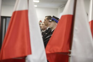 27.01.2026. Kielce. Komenda Wojewódzka Państwowej Straży Pożarnej w Kielcach. Uroczysta zbiórka w związku z przejściem na zaopatrzenie emerytalne st. bryg. Marcina Machowskiego, Zastępcy Świętokrzyskiego Komendanta Wojewódzkiego PSP / Fot. Jarosław Kubalski - Radio Kielce