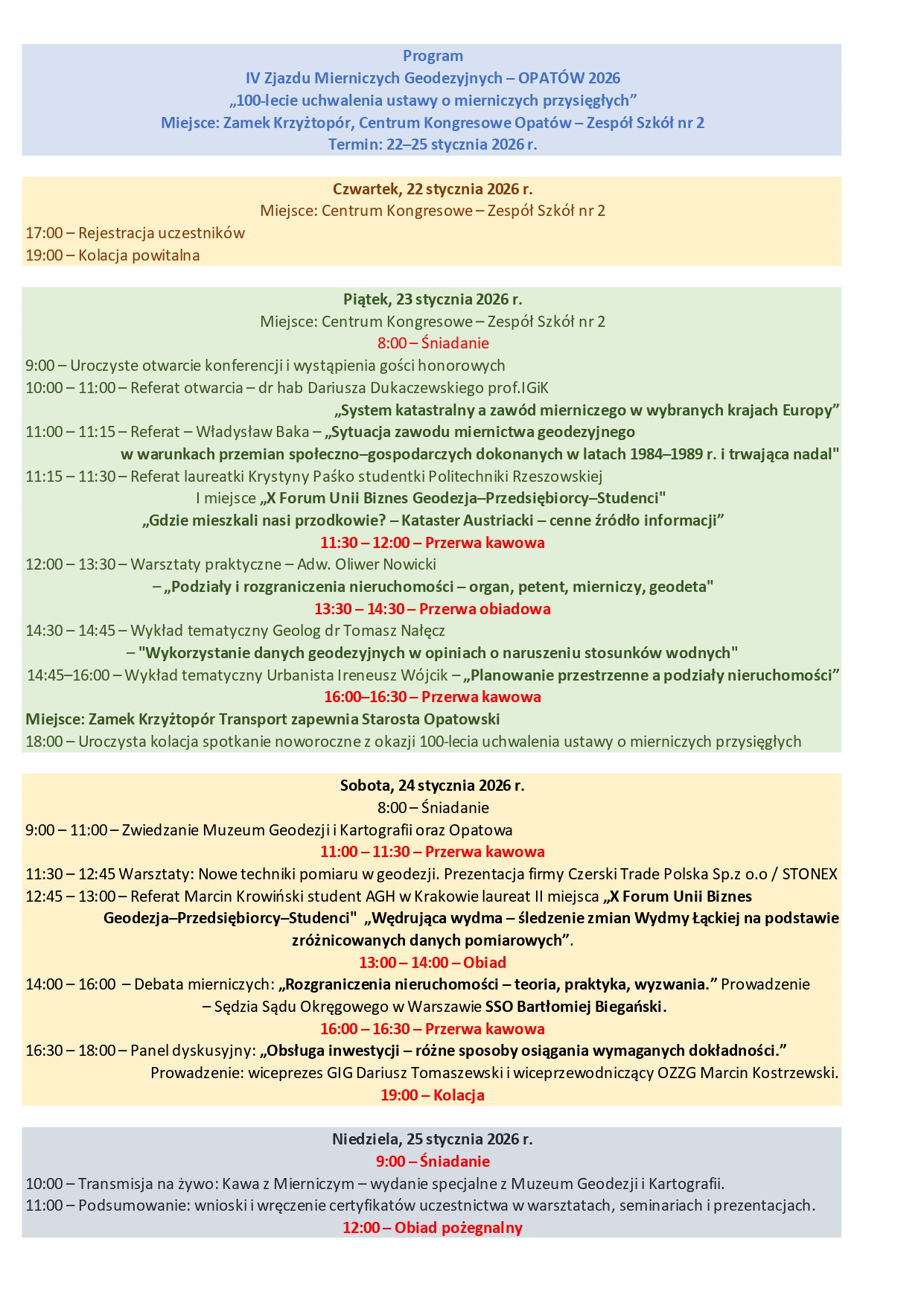 IV Zjazd Mierniczych Geodezyjnych Opatów 2026 - Radio Kielce