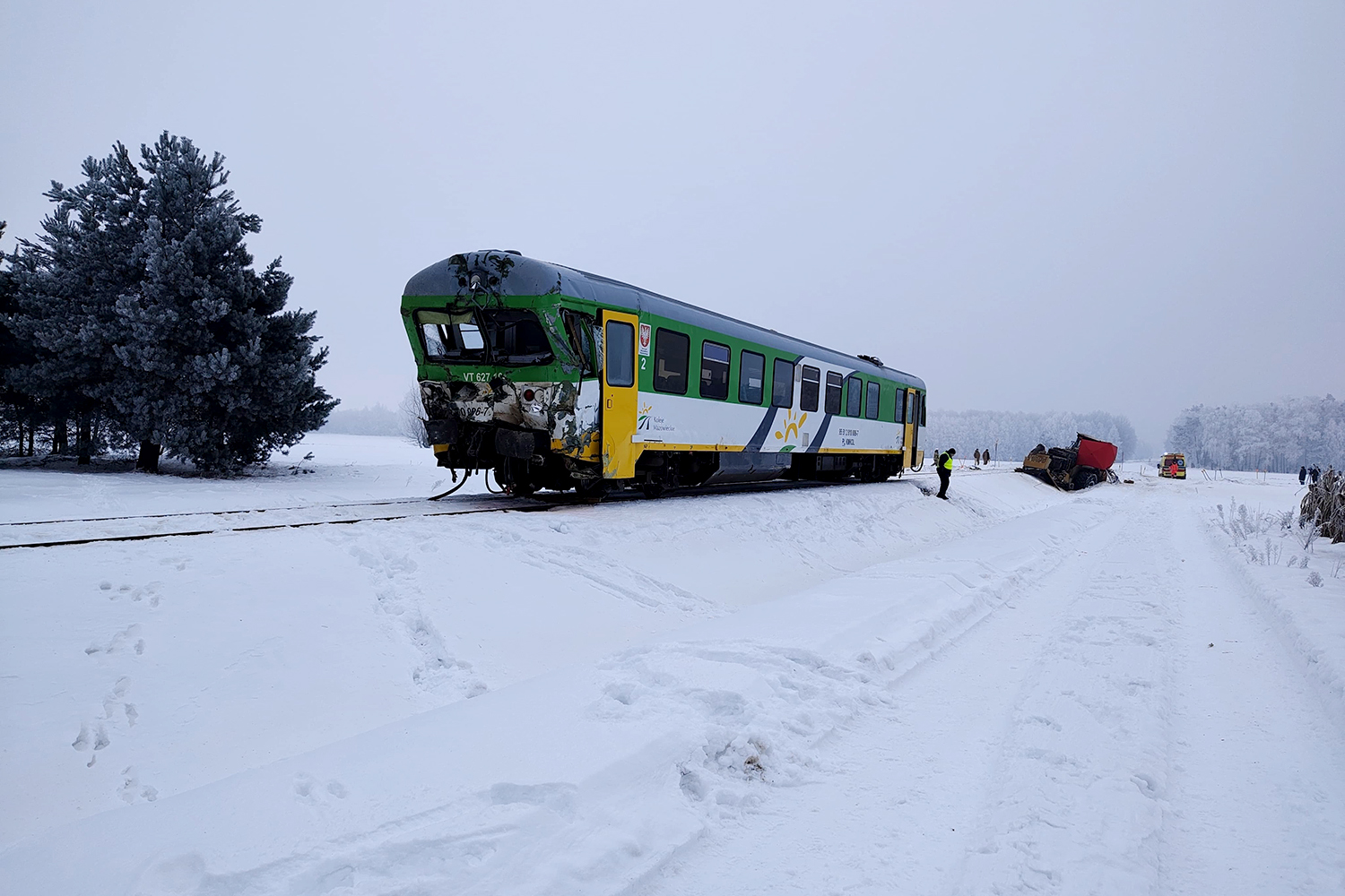 Zderzenie szynobusa z koparką. Jedna osoba nie żyje