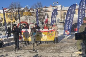 17.01.2026. Ostrowiec Świętokrzyski. Marsz „Polska za pokojem” organizowany przez Konfederację Korony Polskiej / Fot. Anna Głąb – Radio Kielce