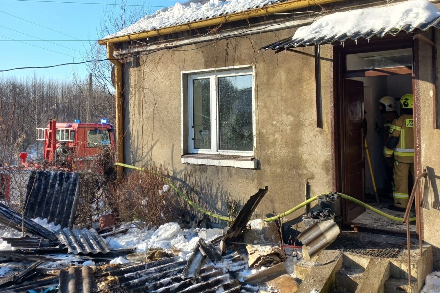 Pożar domu w Końskich