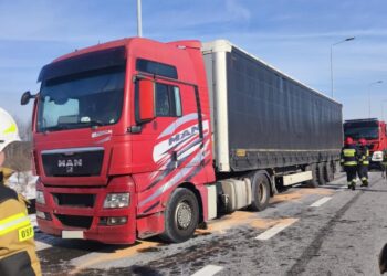 Pożar ciężarówki na S7