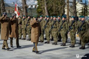 02.03.2026. Kielce. Uroczystość przekazania dowództwa 8. Dywizji Piechoty Armii Krajowej generałowi brygady Janowi Wojno / Fot. Urząd Miasta Kielce