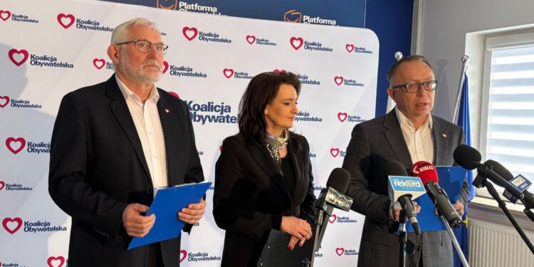 17.02.2026. Kielce. Konferencja Koalicji Obywatelskiej / Fot. Marcin Marszałek - Radio Kielce